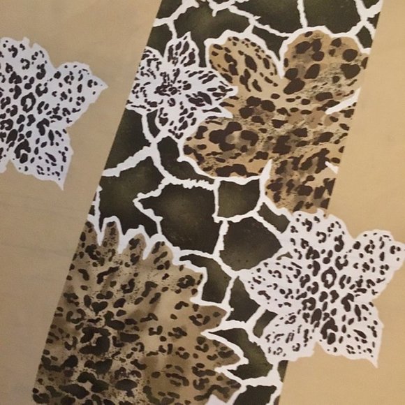 Adrienne Landau Studio Vintage Silk Scarf Animal Prints Leopard Brown Gold Large - Picture 3 of 7